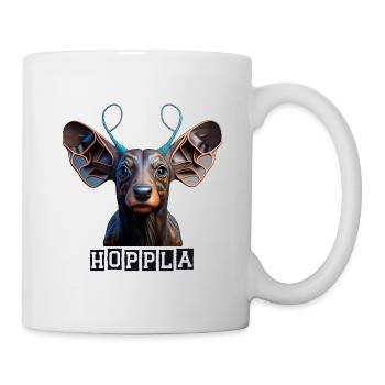 Dackel Hoppla - Tasse - Weiß - Rechts