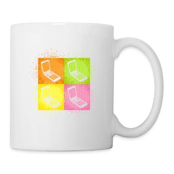 Retro PopArt Aesthetics FoldMobile Phone Vintage Flipphone - Mug - white - Right