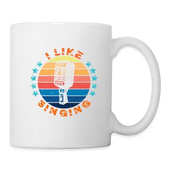 I like singing, Ich singe gerne! - Tasse - Weiß - Rechts