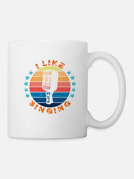 I like singing, Ich singe gerne! - Tasse - Weiß