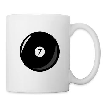 Billiard ball 7 black billiards seven - Mug - white - Right