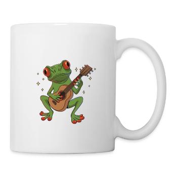 Rotäugiger Frosch Spielt Gitarre Design Für Eine - Tasse - Weiß - Rechts