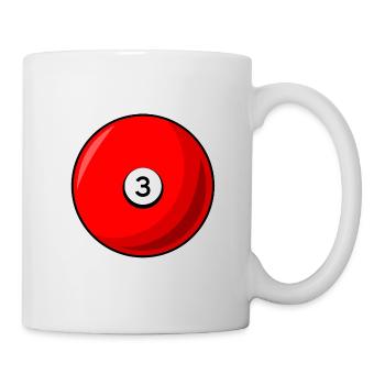 Boule de billard 3 rouge Billard trois - Mug blanc - blanc - Droite
