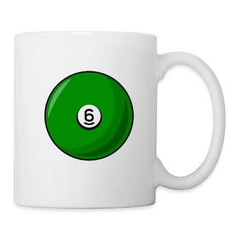 Billiard ball 6 green Billiards six - Mug - white - Right