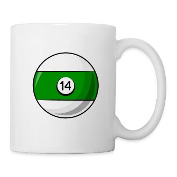 Billiard ball 14 green Billiards fourteen - Mug - white - Right