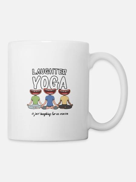 Conception de méditation du rire pour une formation de yoga du rire - Mug blanc - blanc