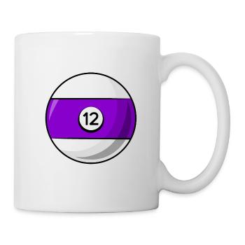 Billiard ball 12 purple Billiards twelve - Mug - white - Right