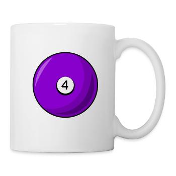 Billiard ball 4 purple Billiards four - Mug - white - Right