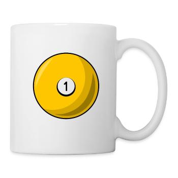 Billardkugel 1 gelb Billard eins - Tasse - Weiß - Rechts