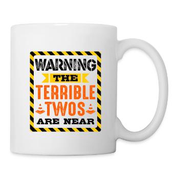 Attention: Les horribles jumeaux sont proches - Mug blanc - blanc - Droite