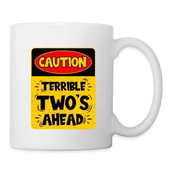 Attention: Deux terribles sur le chemin - Mug blanc - blanc - Droite
