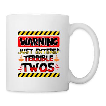 Attention: Les horribles jumeaux sont proches - Mug blanc - blanc - Droite