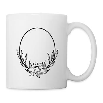 Willow leaf Boho Floral Wreath 5 - Tasse - Weiß - Rechts