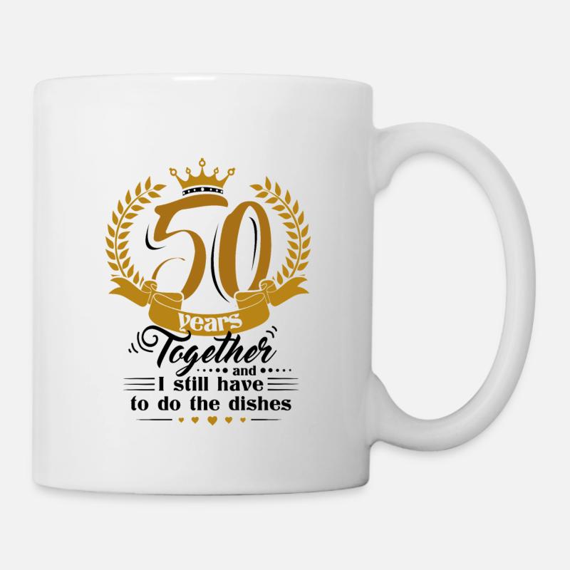 50. Hochzeitstag Ehemann Ehefrau Ehe Beziehung - Tasse - Weiß