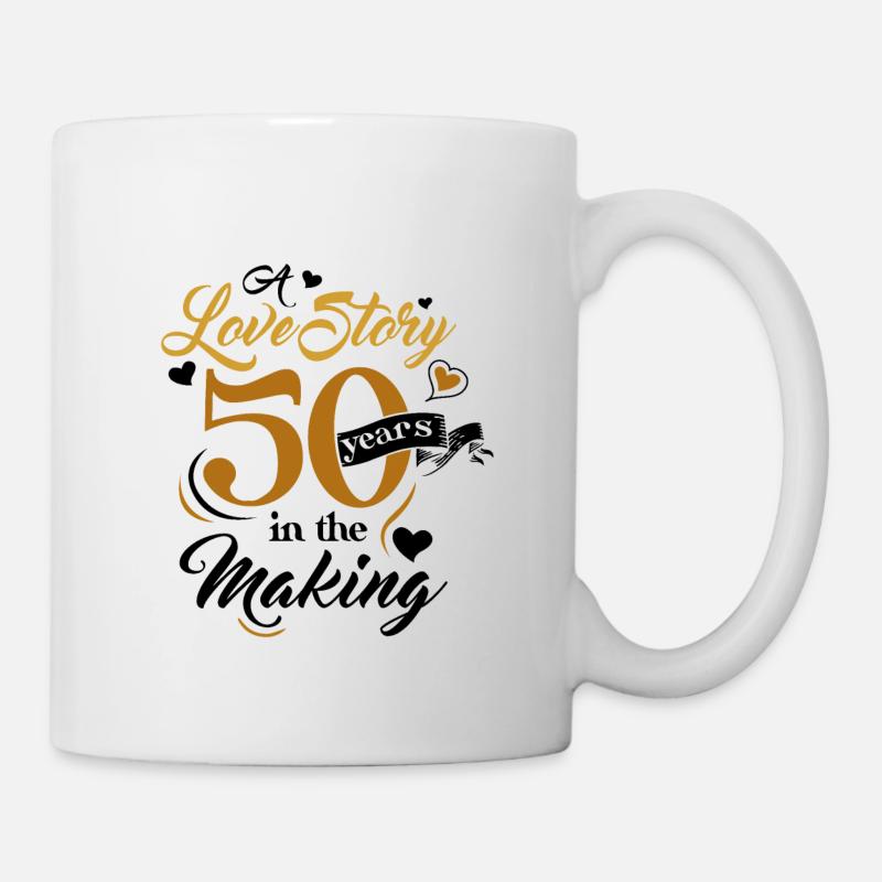 50. Anniversaire de mariage Mari Femme Relation de mariage - Mug blanc - blanc