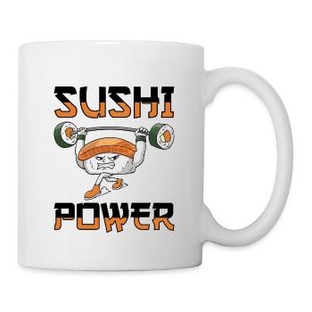 Japanisches Essen Sushi Liebhaber Bodybuilder - Tasse - Weiß - Rechts