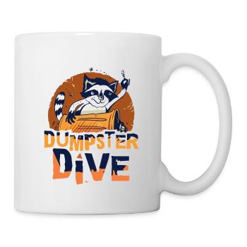 Raccoon lover garbage collecting garbage containers - Mug - white - Right