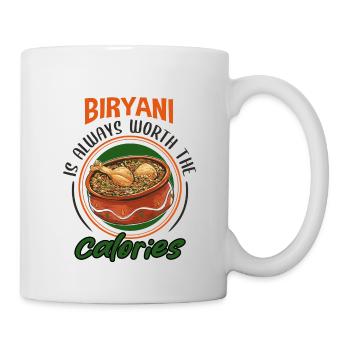 Indisches Essen Feinschmecker, Biryani, Liebhaber, - Tasse - Weiß - Rechts