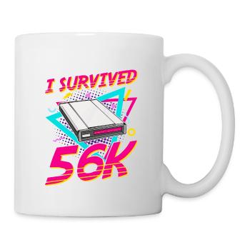 90er Nostalgie Retro 90er Einwahl Internet Vintage - Tasse - Weiß - Rechts