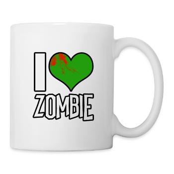 I love Zombie Spruch - Tasse - Weiß - Rechts