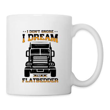 LKW Flachbettmaschine Frachtfahrzeug - Tasse - Weiß - Rechts