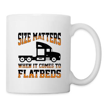 LKW Flachbettmaschine Frachtfahrzeug - Tasse - Weiß - Rechts