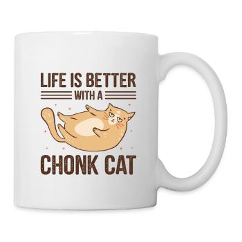 Kitty Fat Cat Lover Meme Kitten Meow Chonk Cat - Tasse - Weiß - Rechts
