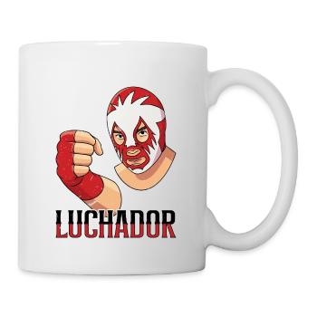 Mexikanischer Wrestling Ringer Lucha Libre Maske - Tasse - Weiß - Rechts