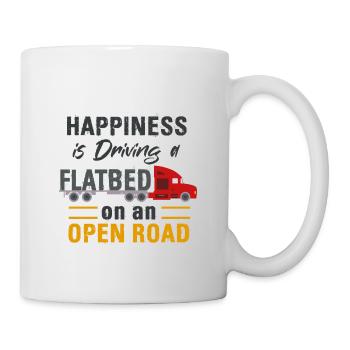 LKW Flachbettmaschine Frachtfahrzeug - Tasse - Weiß - Rechts