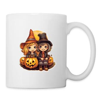 Collecting children on Halloween - Mug - white - Right