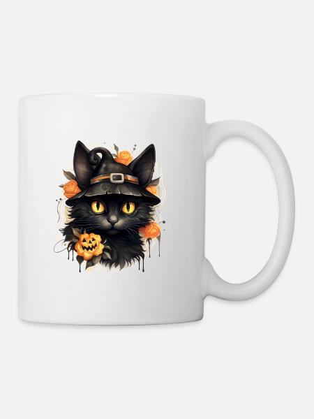 Halloween Black Cat - Mug - white