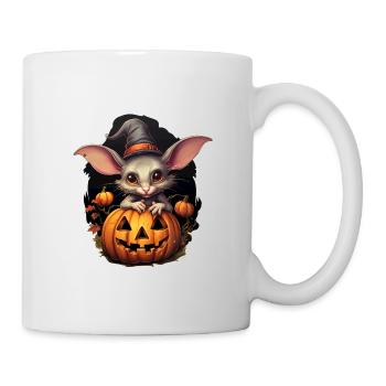 Halloween Nagetier mit Hexenhut und Kürbis - Tasse - Weiß - Rechts