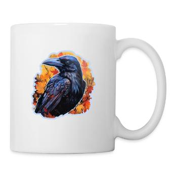 Halloween Herbst Rabe - Tasse - Weiß - Rechts