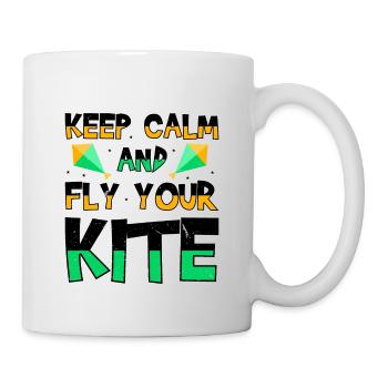 Fliege einen Drachen Hobby Wind Kiteboard Lustiges - Tasse - Weiß - Rechts