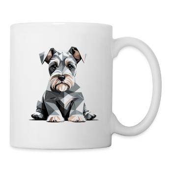 Miniature Schnauzer Dog Geometric in Vector - Mug - white - Right