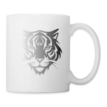 Tiger Illustration gray - Tasse - Weiß - Rechts