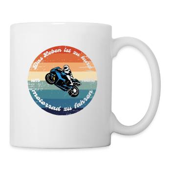 das leben ist zu kurz vintage motorrad design - Tasse - Weiß - Rechts