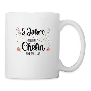 5 Jahre Jubiläum Chefin - Tasse - Weiß - Rechts