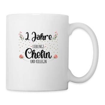 2 Jahre Jubiläum Chefin - Tasse - Weiß - Rechts