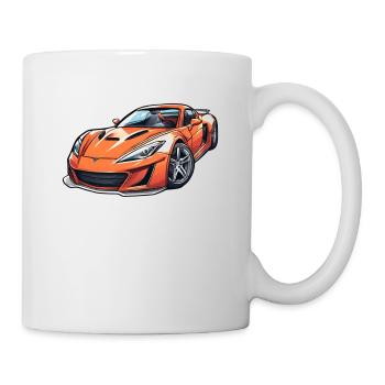 Flammender Sportwagen - Tasse - Weiß - Rechts