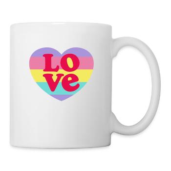 LOVE rainbow heart - Mug - white - Right