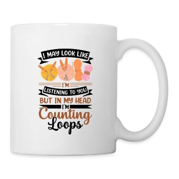 Lustiges Häkeln Design - Tasse - Weiß - Rechts