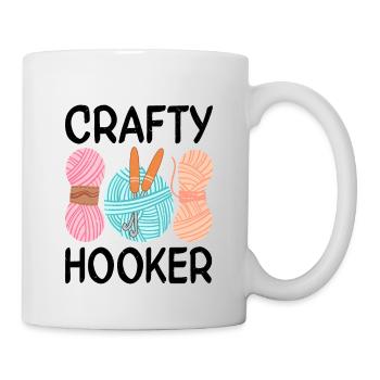 Lustiges Häkeln Design - Tasse - Weiß - Rechts