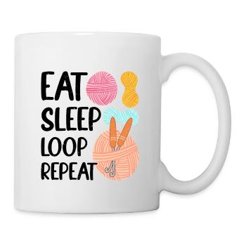 Lustiges Häkeln Design - Tasse - Weiß - Rechts