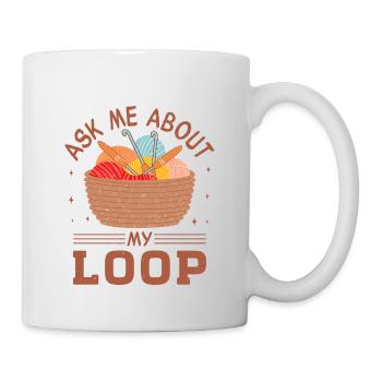 Lustiges Häkeln Design - Tasse - Weiß - Rechts