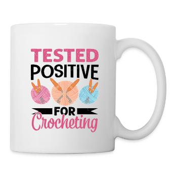 Lustiges Häkeln Design - Tasse - Weiß - Rechts