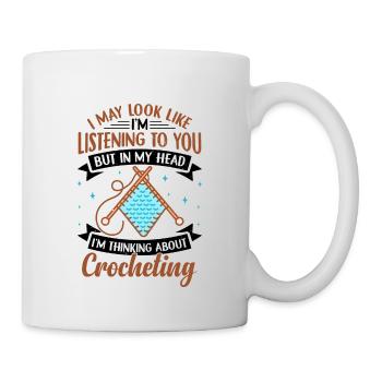 Lustiges Häkeln Design - Tasse - Weiß - Rechts