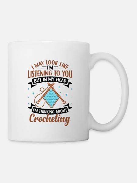 Lustiges Häkeln Design - Tasse - Weiß