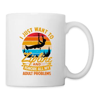 Tyrolienne, Sports extrêmes, À thème, Unique - Mug blanc - blanc - Droite