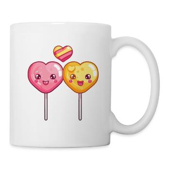 Sucette Couple Amour Coeur Saint Valentin - Mug blanc - blanc - Droite